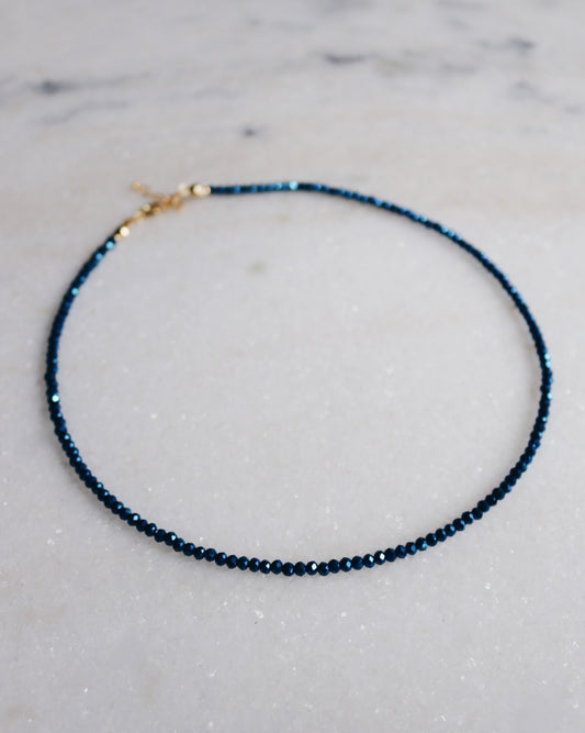 Choker Celine Cristais Azul Safira