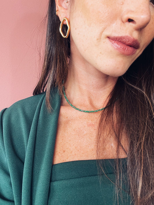 Choker Celine Cristais Verde Esmeralda