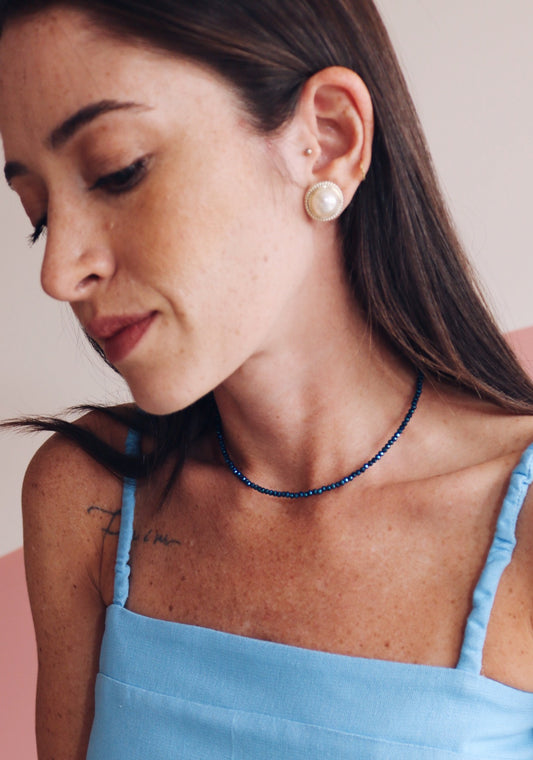 Brinco botão Pérola Rara