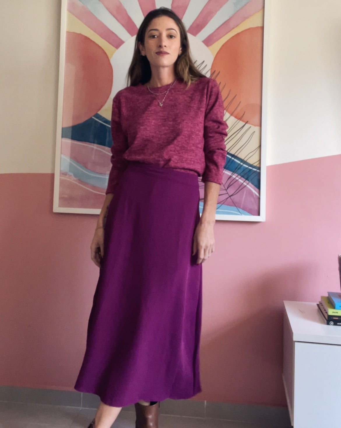 Saia midi Melissa Uva