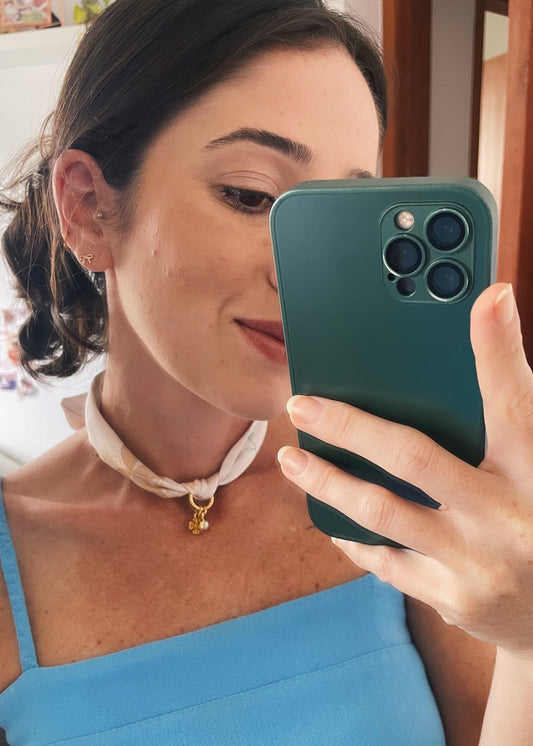 Gargantilha de lenço Pérola da Sorte