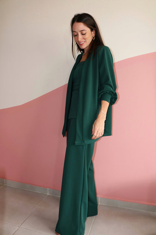 Casaqueto mangas bufantes crepe Anne Verde Esmeralda