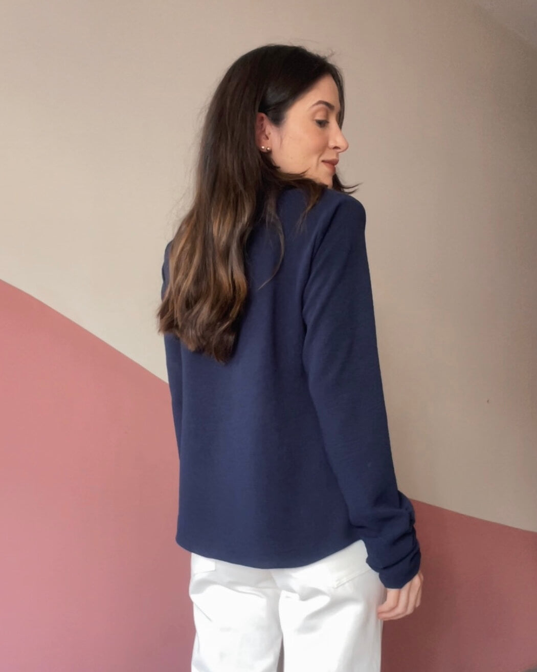 Blusa ML Arabesque Marinho