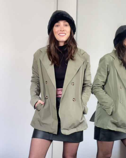 Trench Coat Feminino Casual Helena Verde Oliva