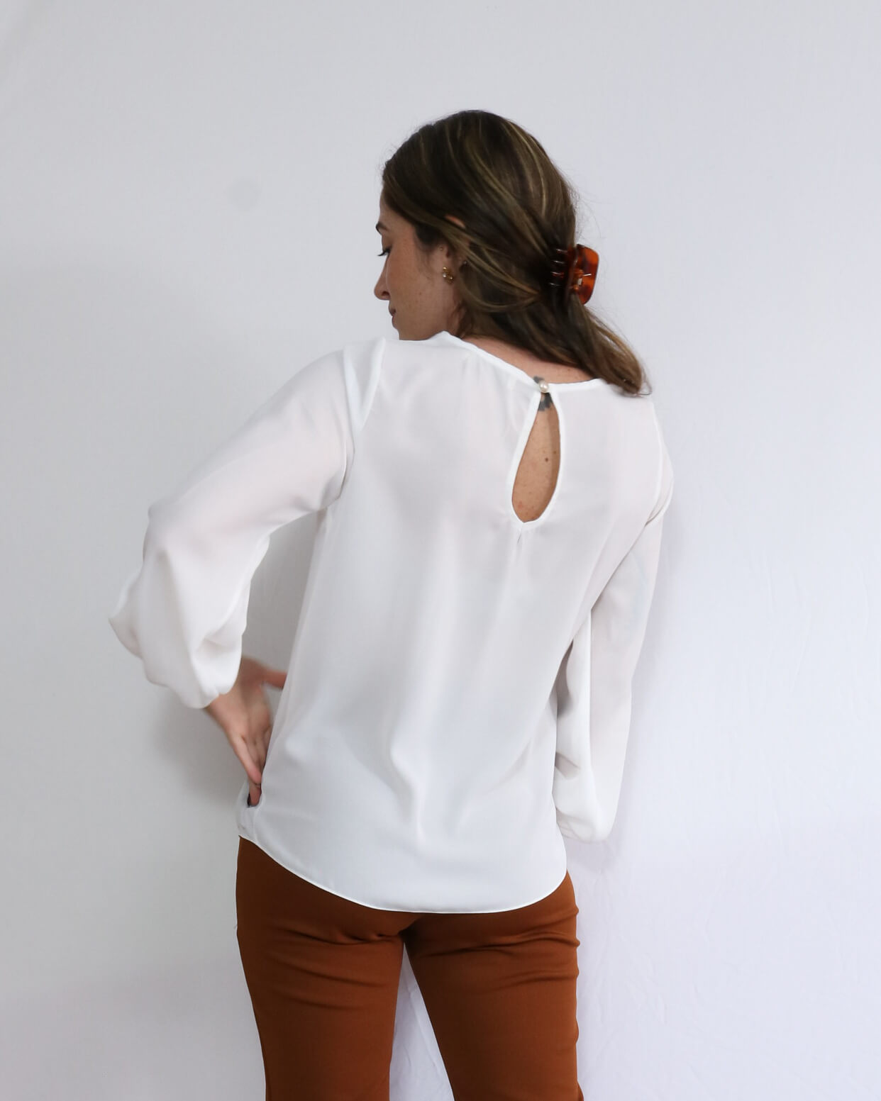 Blusa ML Bufante Cecília Off White
