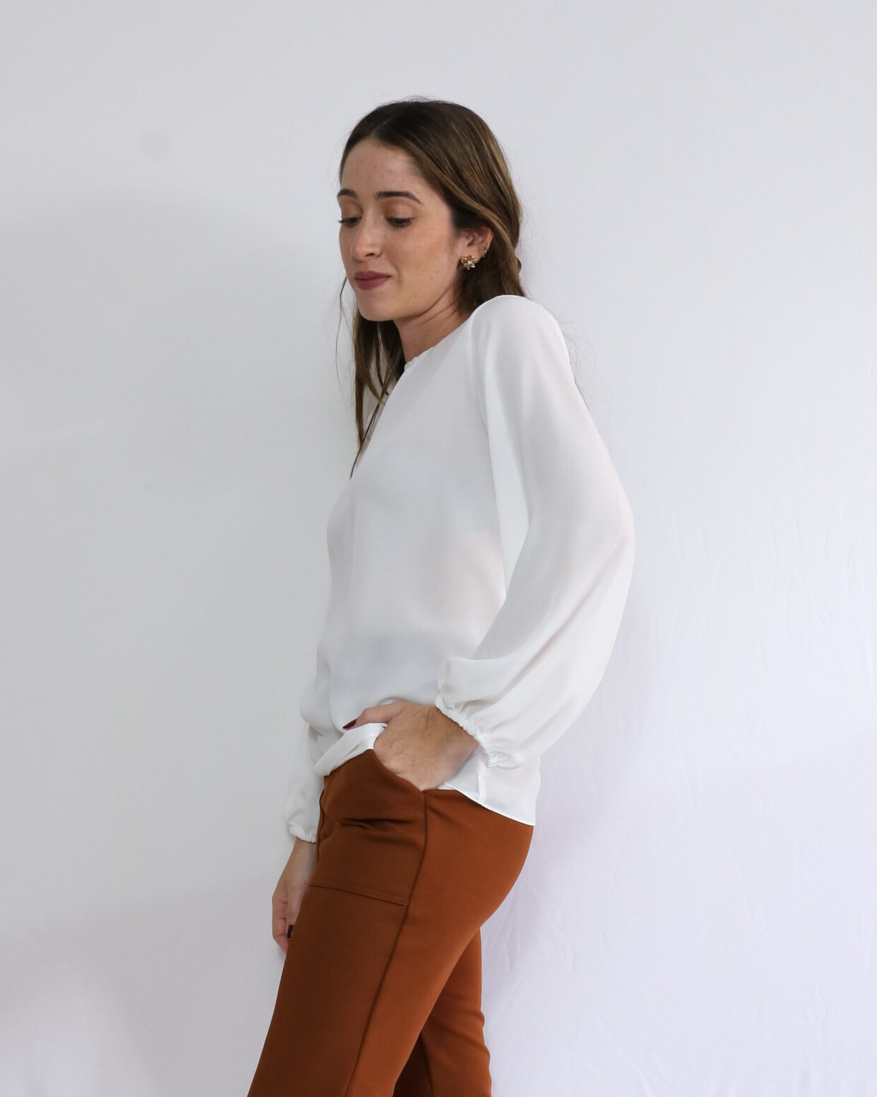 Blusa ML Bufante Cecília Off White
