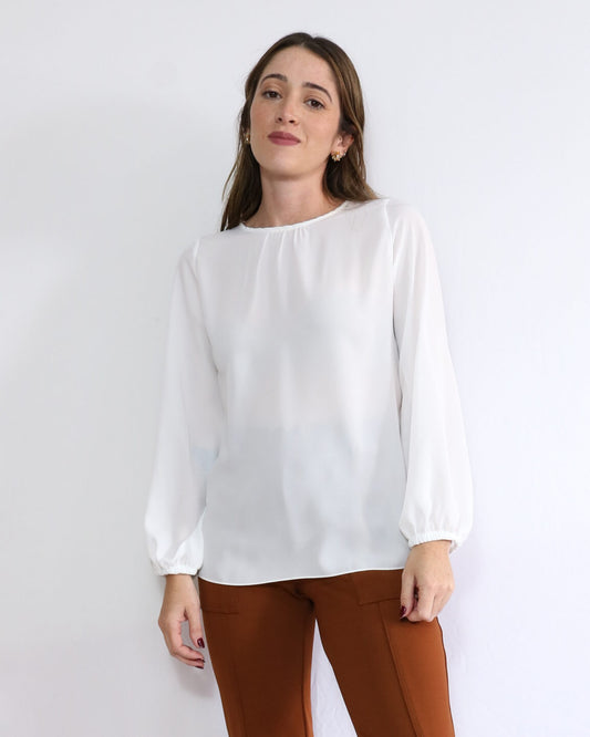 Blusa ML Bufante Cecília Off White