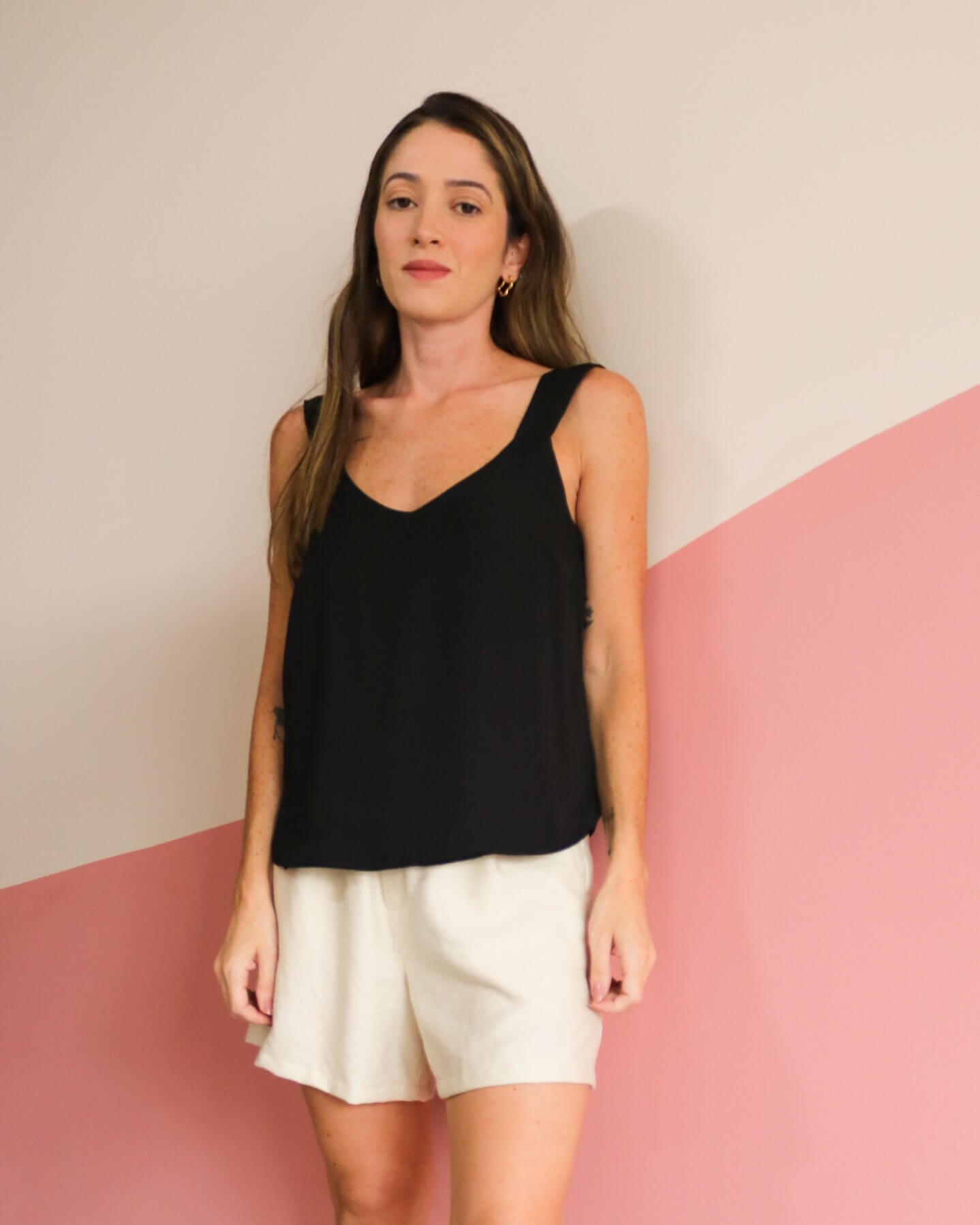 Blusa Alças Crepe Olívia Preta