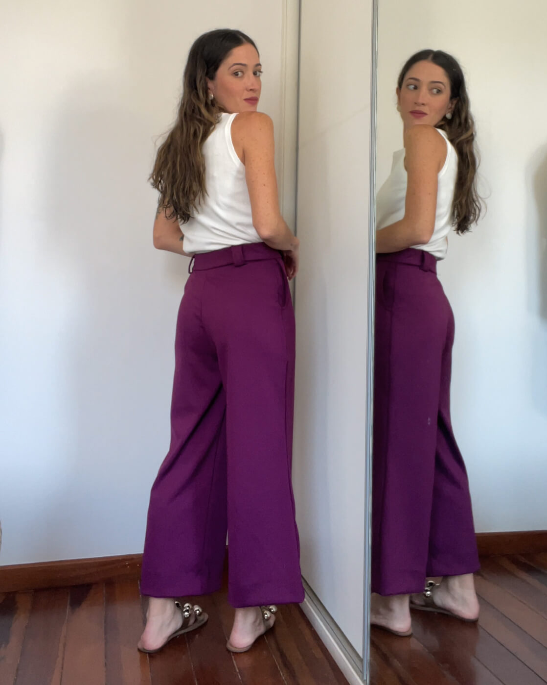 Calça Pantacourt Alice Roxo Uva