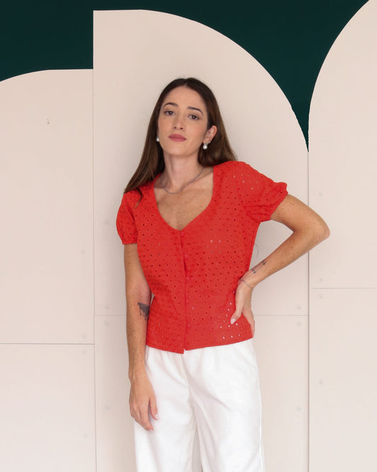 Blusa Laise Giulia Vermelho Caprese