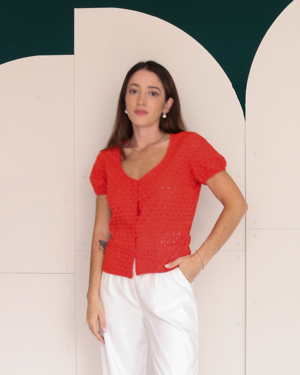 Blusa Laise Giulia Vermelho Caprese
