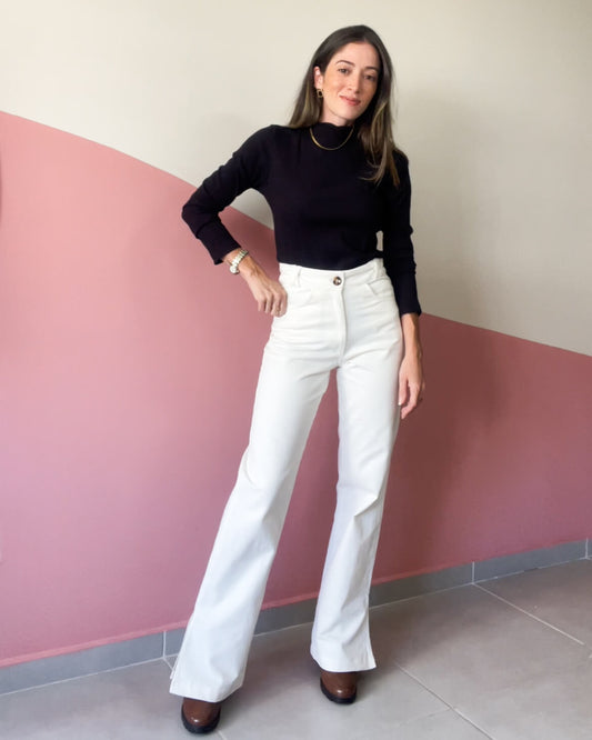 Calça Dulce Sarja Off White