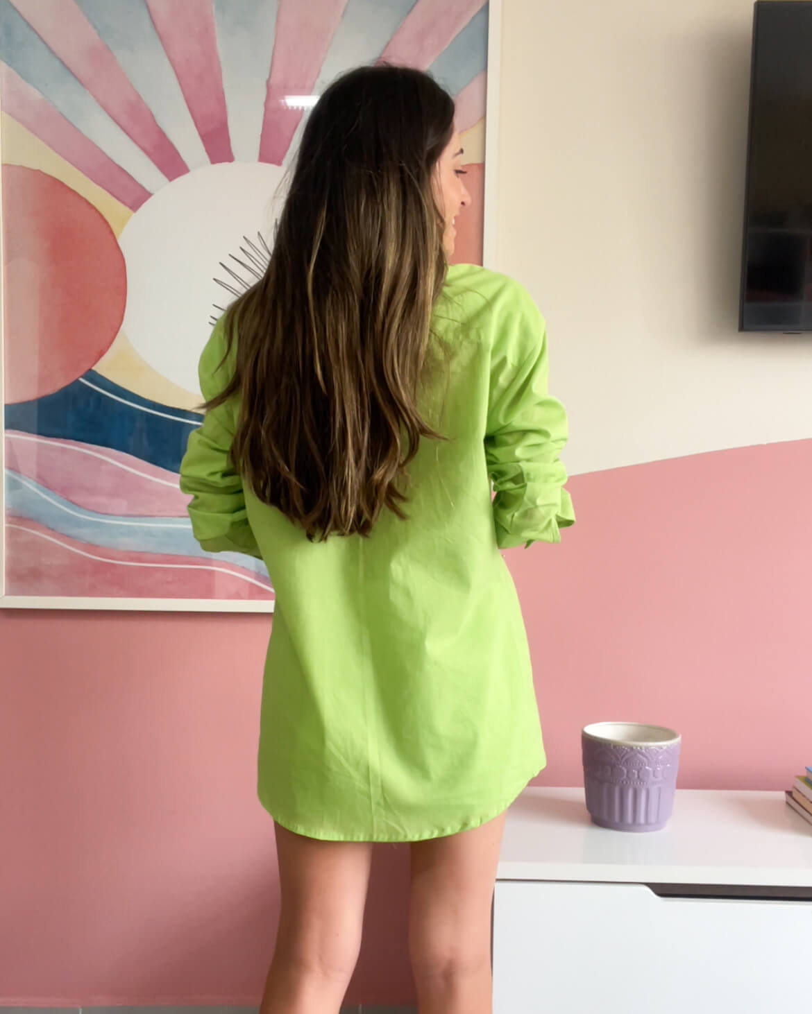 Camisa Manga Longa Tricoline Verde Siciliano