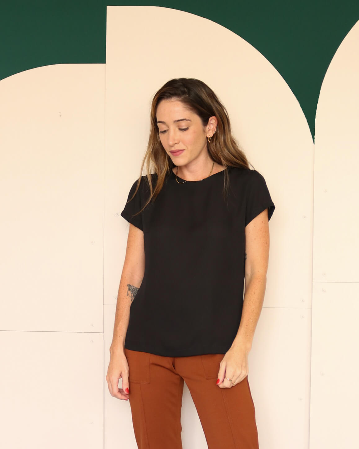 Blusa Crepe Fiorella Preta