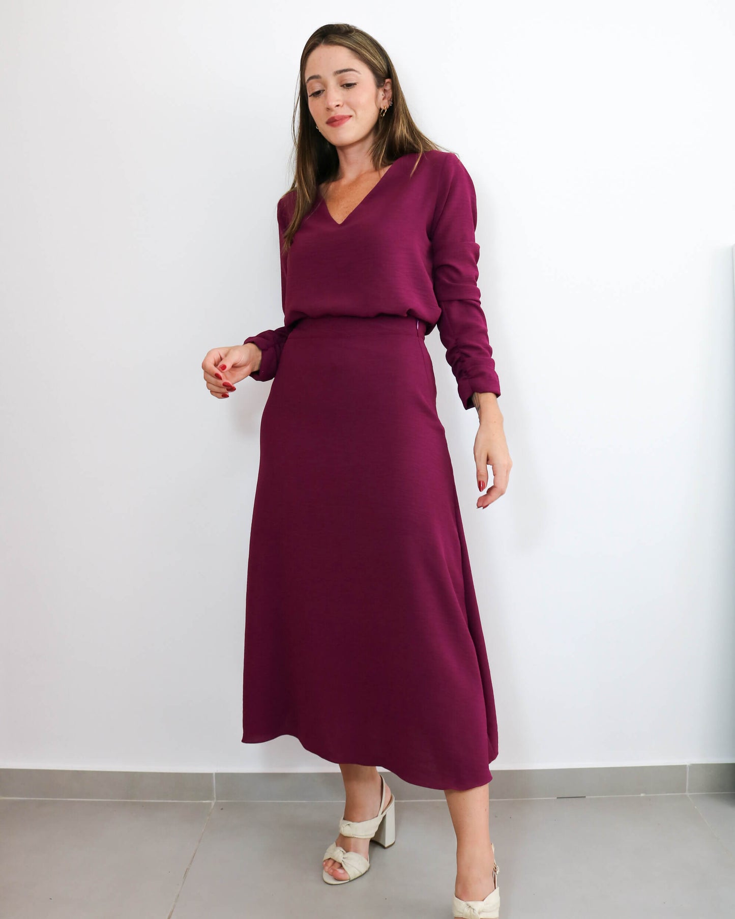 Saia midi Melissa Uva