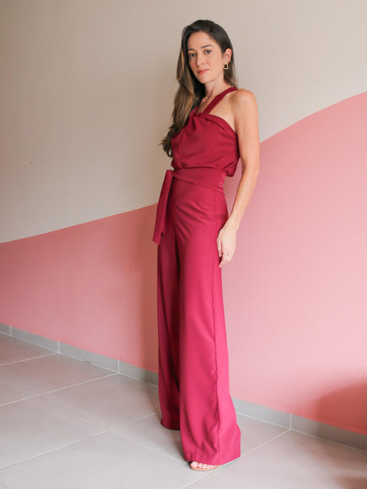 Calça Pantalona Minimalista Luci Bordô