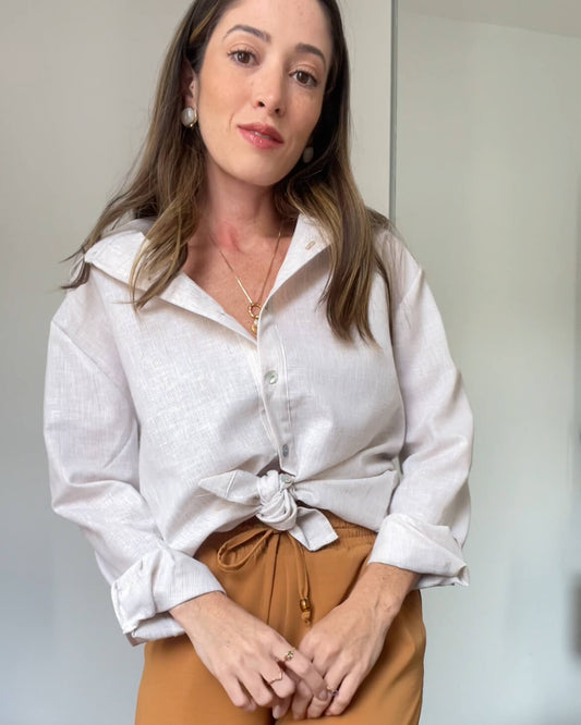 Camisa Manga Longa Listrada Mykonos Natural