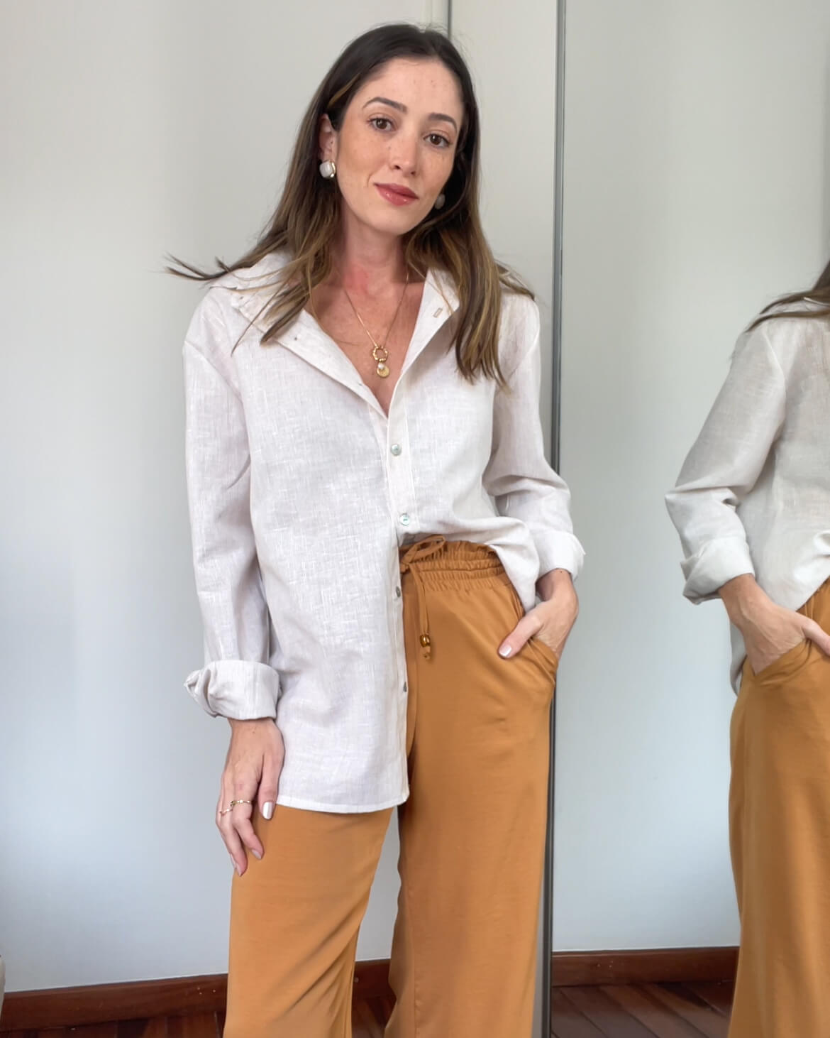 Camisa Manga Longa Listrada Mykonos Natural