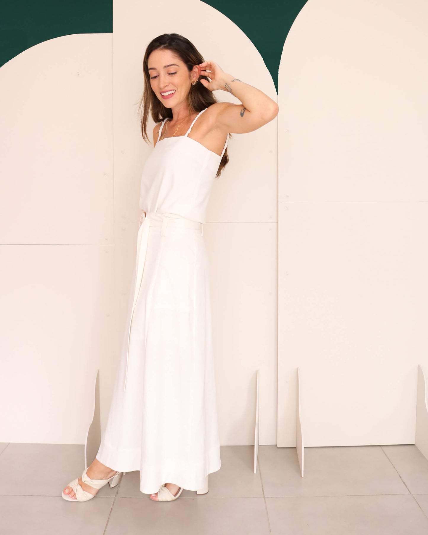 Saia midi Giovanna Off White