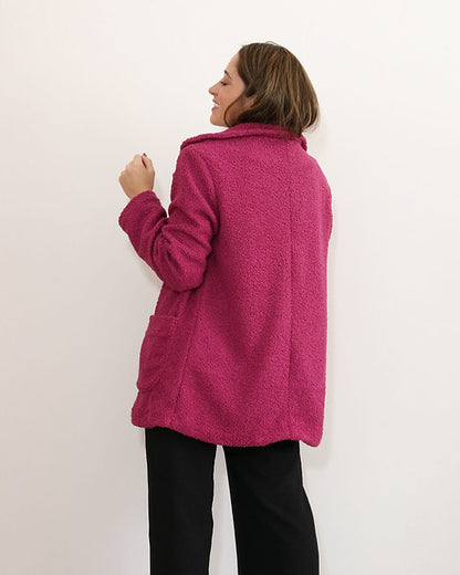 Casaco Pêlo Teddy Flufy Rosa Magenta