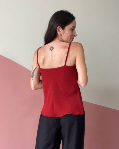 Blusa de Alças Tranças Degagê Lia Vermelho Escuro