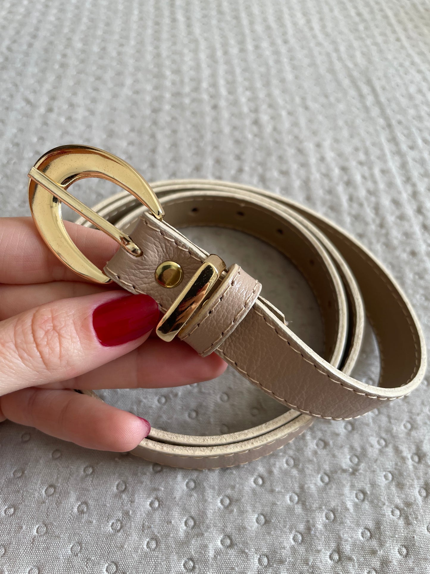 Cinto Liso Jade Bege Areia