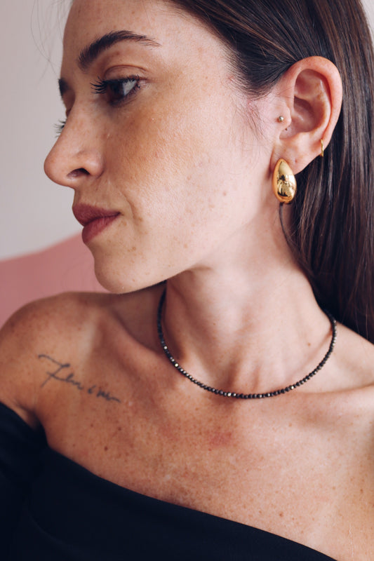 Choker Celine Cristais Turmalina Negra