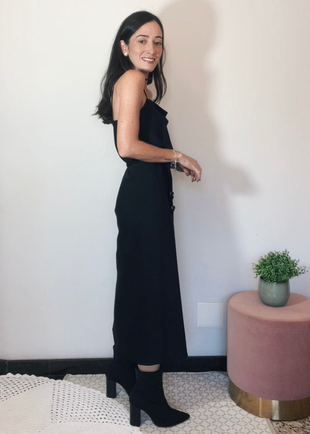 Vestido Midi Degagê Kate Preto