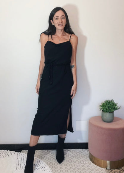 Vestido Midi Degagê Kate Preto
