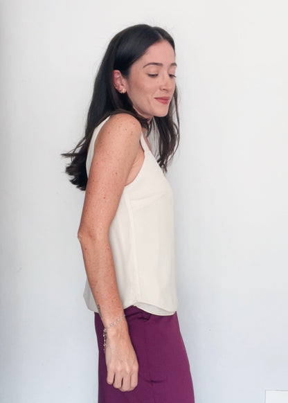 Blusa Alças Crepe Olívia Gelo