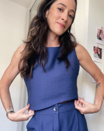 Blusa Assimétrica Marie Azul Safira