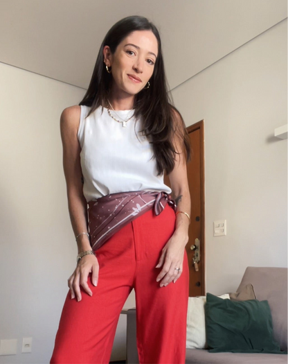 Blusa Regata Malha Canelada Anastasia Off White