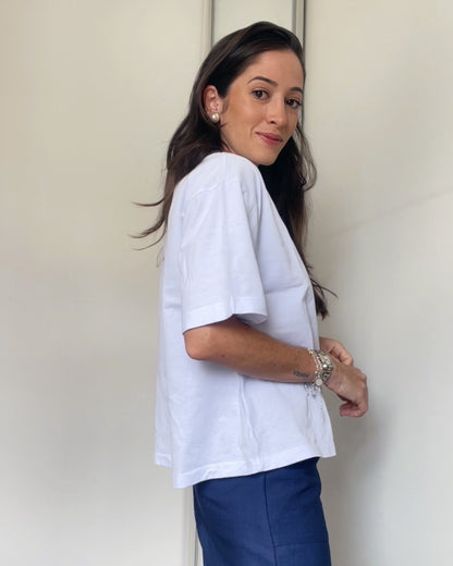 T-shirt Oversized Algodão Felippa Branca