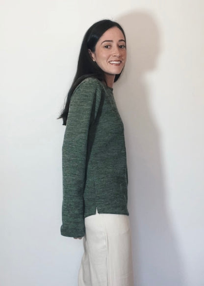 Blusa Mangas Longas Malha Mescla Militar