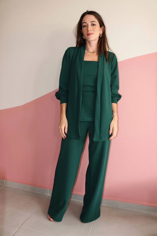Casaqueto mangas bufantes crepe Anne Verde Esmeralda