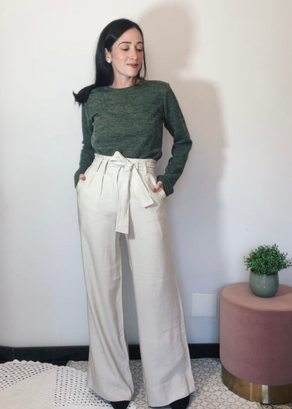 Blusa Mangas Longas Malha Mescla Militar