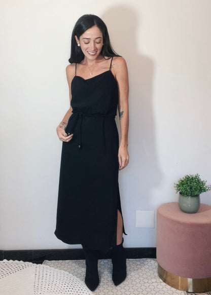 Vestido Midi Degagê Kate Preto