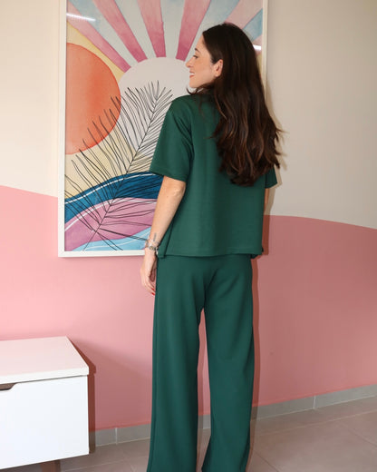 T-shirt Oversized Crepe Verde Esmeralda