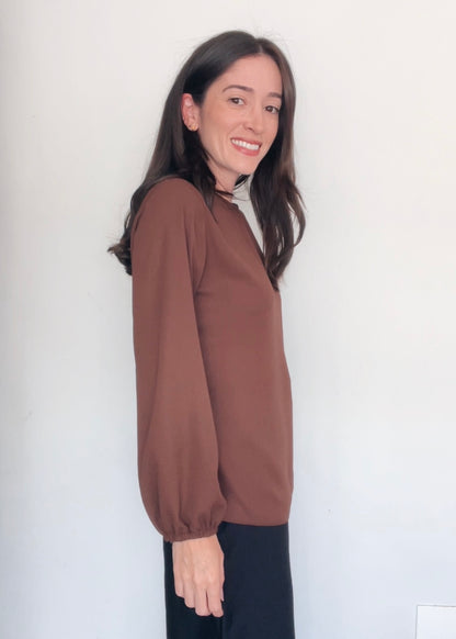 Blusa ML Bufante Cecília Marrom