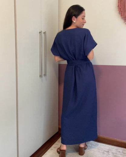 Vestido Daphne Azul Safira