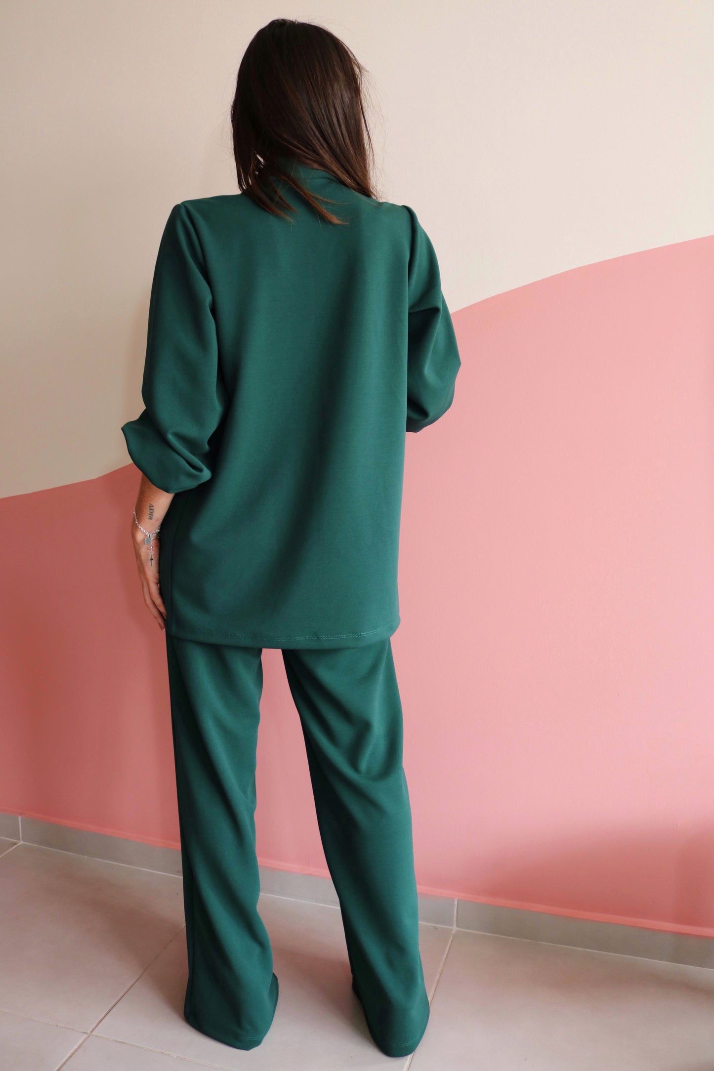 Casaqueto mangas bufantes crepe Anne Verde Esmeralda