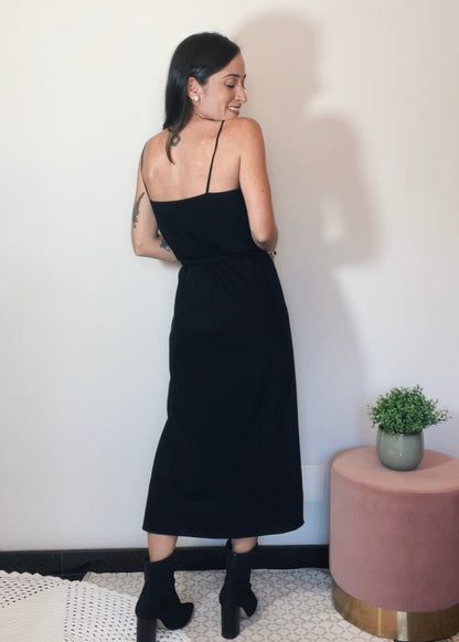 Vestido Midi Degagê Kate Preto