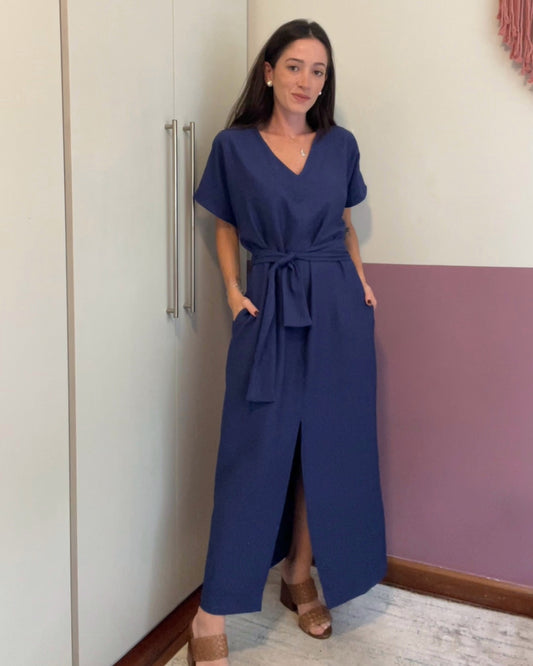 Vestido Daphne Azul Safira