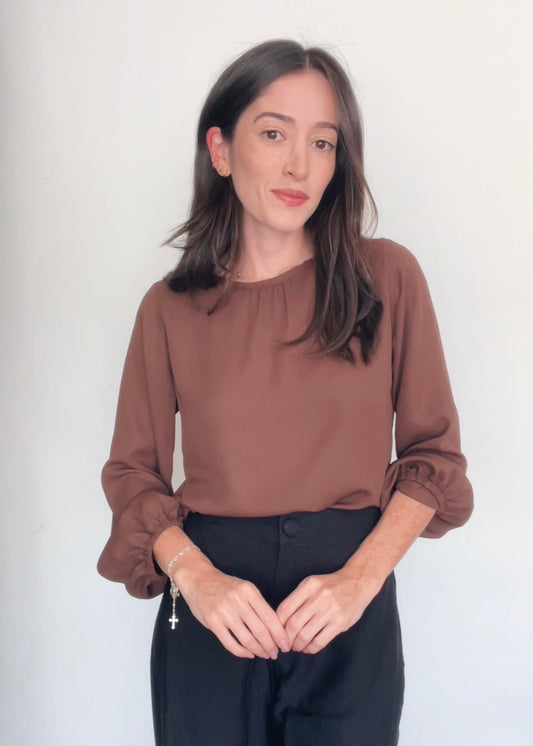 Blusa ML Bufante Cecília Marrom