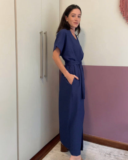 Vestido Daphne Azul Safira