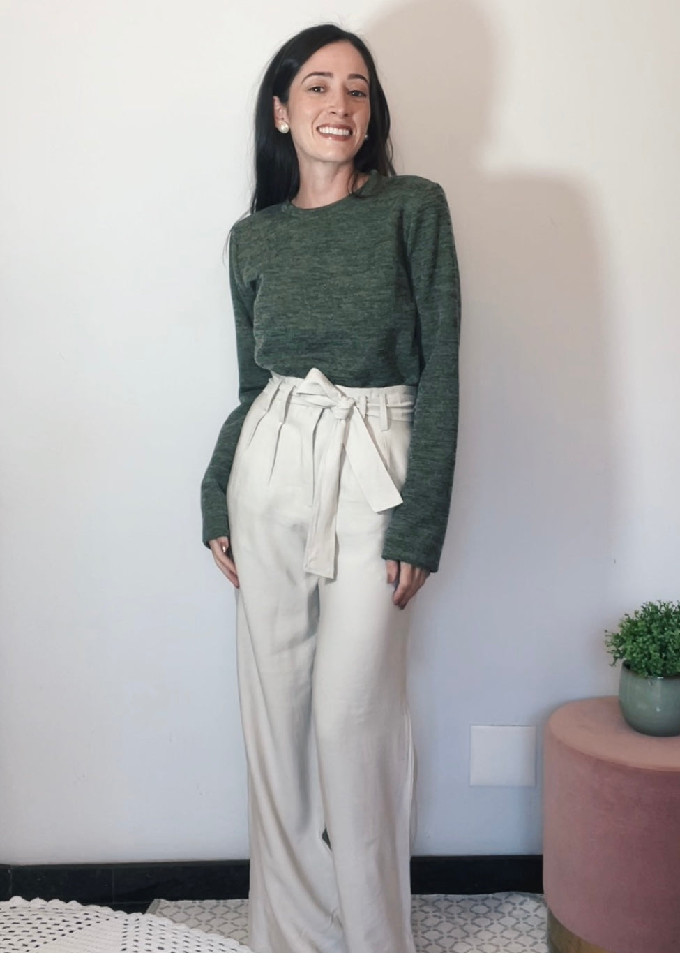 Blusa Mangas Longas Malha Mescla Militar