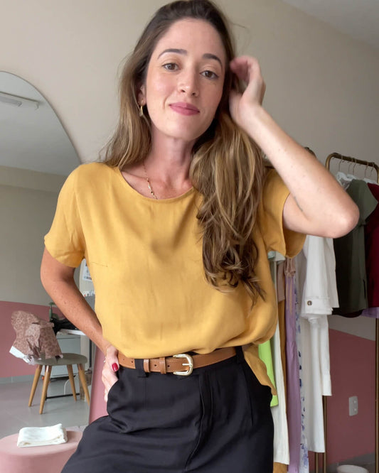 Blusa Brigitte Amarelo Queimado