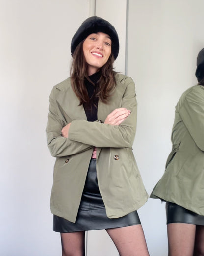 Trench Coat Feminino Casual Helena Verde Oliva