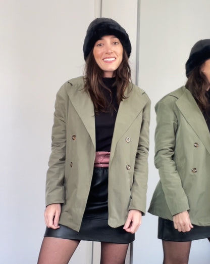Trench Coat Feminino Casual Helena Verde Oliva
