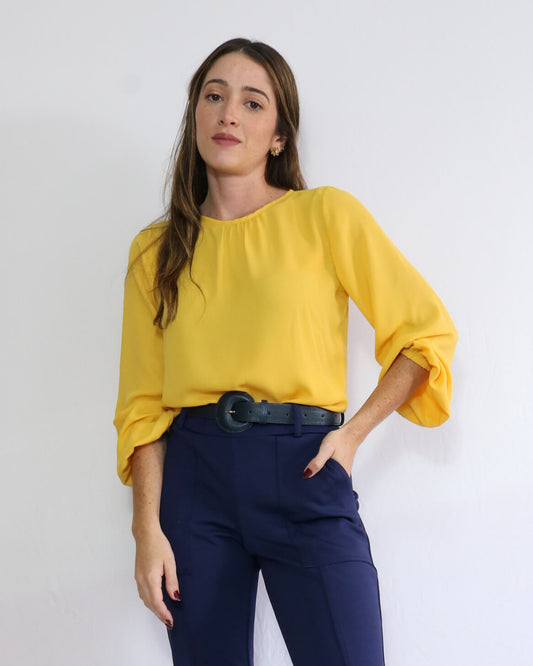 Blusa ML Bufante Cecília Amarelo Sol